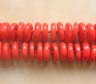 Бусина Коралл, рондель-диск, красно-оранжевый, 12х2-4мм